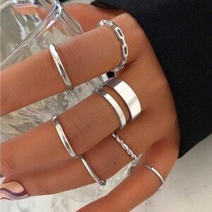 Silver ring set